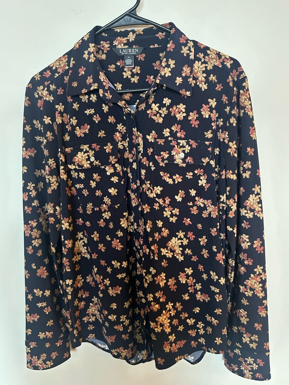 Lauren Ralph Lauren Black Floral Button-Down Shirt